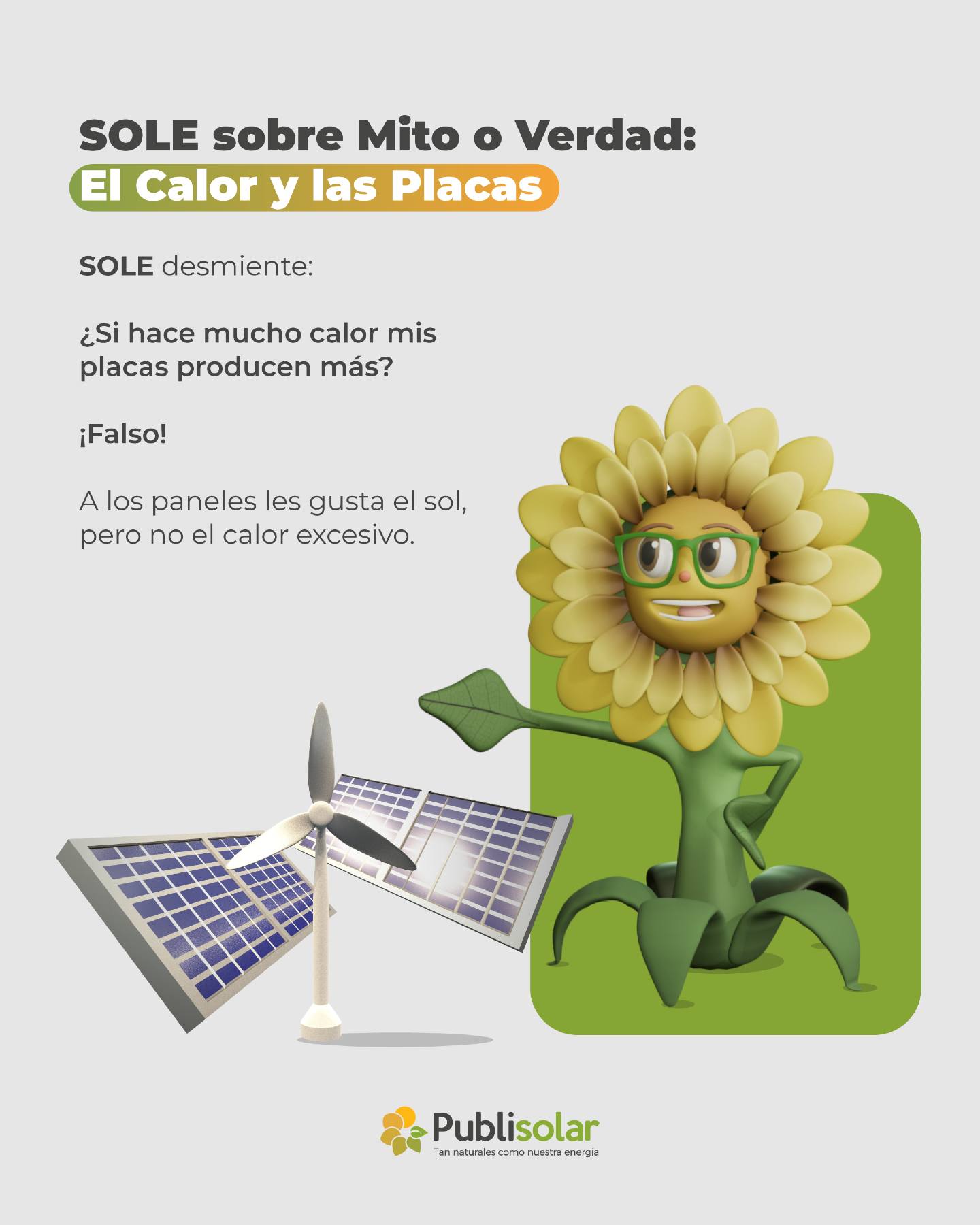 Sole desmiente: ¿Si hace mucho calor mis placas producen más?" 🤔 ¡Falso!
A los paneles les gusta el sol, pero no el "calorazo" excesivo 🌡️.
Por eso, en Publisolar usamos materiales de alta calidad que resisten las temperaturas de junio manteniendo la eficiencia.
¡Nuestra ingeniería es a prueba de olas de calor! 🔥✅
¿Tienes más dudas? ¡Sole te responde en comentarios! 👇🐾