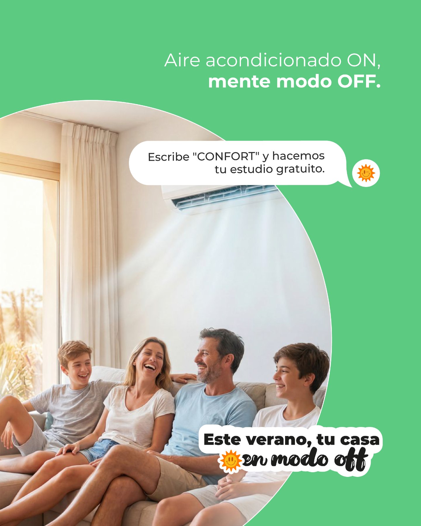 ¿40°C a la sombra fuera? En tu casa se está mejor que en ningún sitio. 🥵➡️❄️ Olvídate de encender el aire "solo un ratito" o de mirar el contador con culpa.
Con las placas solares de Publisolar, el mismo sol que calienta la calle es el que enfría tu salón de forma limpia y gratuita. Un estilo de vida sostenible donde el bienestar de tu familia no pesa en tu cuenta bancaria.
Que el calor no te estropee el verano. Escribe "CONFORT" y hacemos tu estudio gratuito.