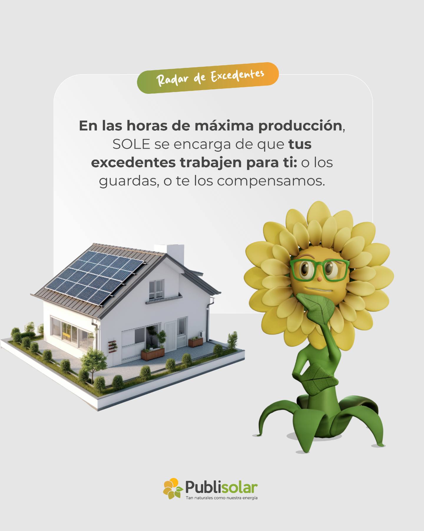 A SOLE no le gusta que se desperdicie ni un rayo de luz. ☀️
En las horas de máxima producción, ella se encarga de que tus excedentes trabajen para ti: o los guardas, o te los compensamos. Para una empresa, esto no es solo ecología, es optimización de activos pura.