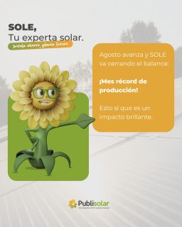 Agosto avanza y SOLE va cerrando el balance: ¡Mes récord de producción! Gracias a nuestros clientes, hemos evitado toneladas de $CO_2$ este verano. Esto sí que es un impacto brillante.🤭