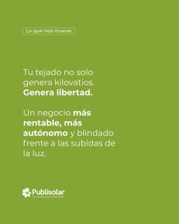 ¿Y si dejaras de preocuparte por el próximo cambio en la tarifa de la luz? 📉💸
El verdadero valor de una instalación de Publisolar no está solo en los componentes técnicos, sino en la tranquilidad que te aporta. Transformar tu cubierta en una fuente de generación propia es la única forma real de fijar tus costes energéticos a largo plazo.
Activa el modo ON de tu autonomía y pon las subidas del mercado en modo OFF.
👇 ¿Quieres saber cuánto puedes ahorrar este mes? Escribe "LIBERTAD" y preparamos tu estudio gratuito.
#EnergíaSolar #Autoconsumo #AhorroEnergético #Sostenibilidad #Publisolar