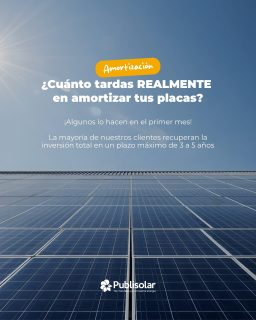 Hablemos claro: ¿Cuánto tardas realmente en recuperar la inversión en placas solares? ⏱️💰
Es la pregunta del millón, y la respuesta es mucho más corta de lo que piensas. En Publisolar te lo desglosamos según tu forma de pago para que hagas números con total transparencia:
💶 Opción 1: Pago al contado La mayoría de nuestros clientes recuperan la inversión total en un plazo de 3 a 5 años, dependiendo de su perfil de consumo y las deducciones aplicadas. A partir de ahí, toda la energía que generas es beneficio neto para ti durante más de 25 años.
🔌 Opción 2: Instalación financiada Aquí viene el truco: empiezas a ahorrar desde el minuto uno. En la mayoría de los casos, la cuota mensual de la financiación es inferior a lo que te ahorras directamente en la factura de la luz. Es decir, la instalación se paga sola mes a mes.
En ambos casos, la hucha del ahorro se activa desde el primer día que nuestro equipo enciende el inversor. Tu economía en modo ON, las subidas de la luz en modo OFF. ☀️🏡
💬 ¿Quieres saber cuál es el plazo exacto para tu tejado? Escribe "AMORTIZAR" abajo y te hacemos una simulación gratuita.
#Publisolar #AmortizaciónSolar #InversiónInteligente #AhorroDesdeElPrimerMes #PlacasSolares #ModoOFF #LaEnergíaQueNosUne