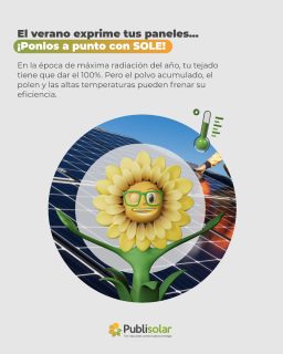 El verano exprime tus paneles... ¡Ponlos a punto con SOLE! ☀️🧼
Con la época de máxima radiación del año, tu tejado tiene que dar el 100%. Pero el polvo acumulado, el polen y las altas temperaturas veraniegas pueden frenar la eficiencia de tus placas sin que te des cuenta. 📉
SOLE se ha puesto el traje de faena y nos recuerda que un mantenimiento a tiempo no es un gasto: es blindar tu inversión. 🛡️⚡
Con el servicio técnico de Publisolar, nos aseguramos de que todo esté impecable:
✅ Limpieza profesional para una captación total.
✅ Revisión de conexiones y rendimiento térmico.
✅ Optimización para evitar pérdidas por calor.
No dejes que la suciedad dilate tu ahorro ni el ROI de tu empresa. Deja que el sol trabaje gratis y a pleno rendimiento. 🔋💼
#Publisolar #AlmacenamientoInteligente #BateríasDeLitio #IndependenciaEnergética #ModoOFF #Ahorro24Horas #LaEnergíaQueNosUne