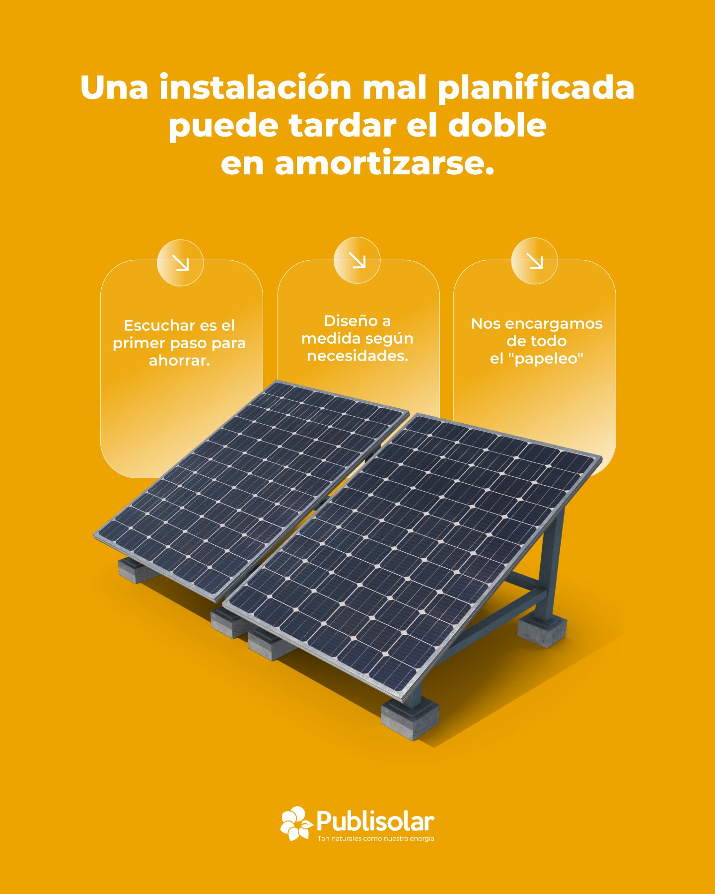 Una instalación mal planificada puede tardar el doble en amortizarse. 📉❌

Sabemos que el éxito no está solo en poner placas, sino en lo que ocurre antes de instalarlas. La fase de pre-contratación es nuestra obsesión: analizar tus facturas, entender tus horarios y proyectar tu ahorro real.

✅ Análisis previo personalizado.
✅ Gestión 360º (olvídate de la burocracia).
✅ Instalación profesional con equipo propio.

Porque para que la energía nos una, primero tenemos que entender qué necesitas. 🤝🌞

¿Quieres saber cuánto podrías ahorrar?

Escríbenos "ESTUDIO" en comentarios y nos ponemos en marcha.