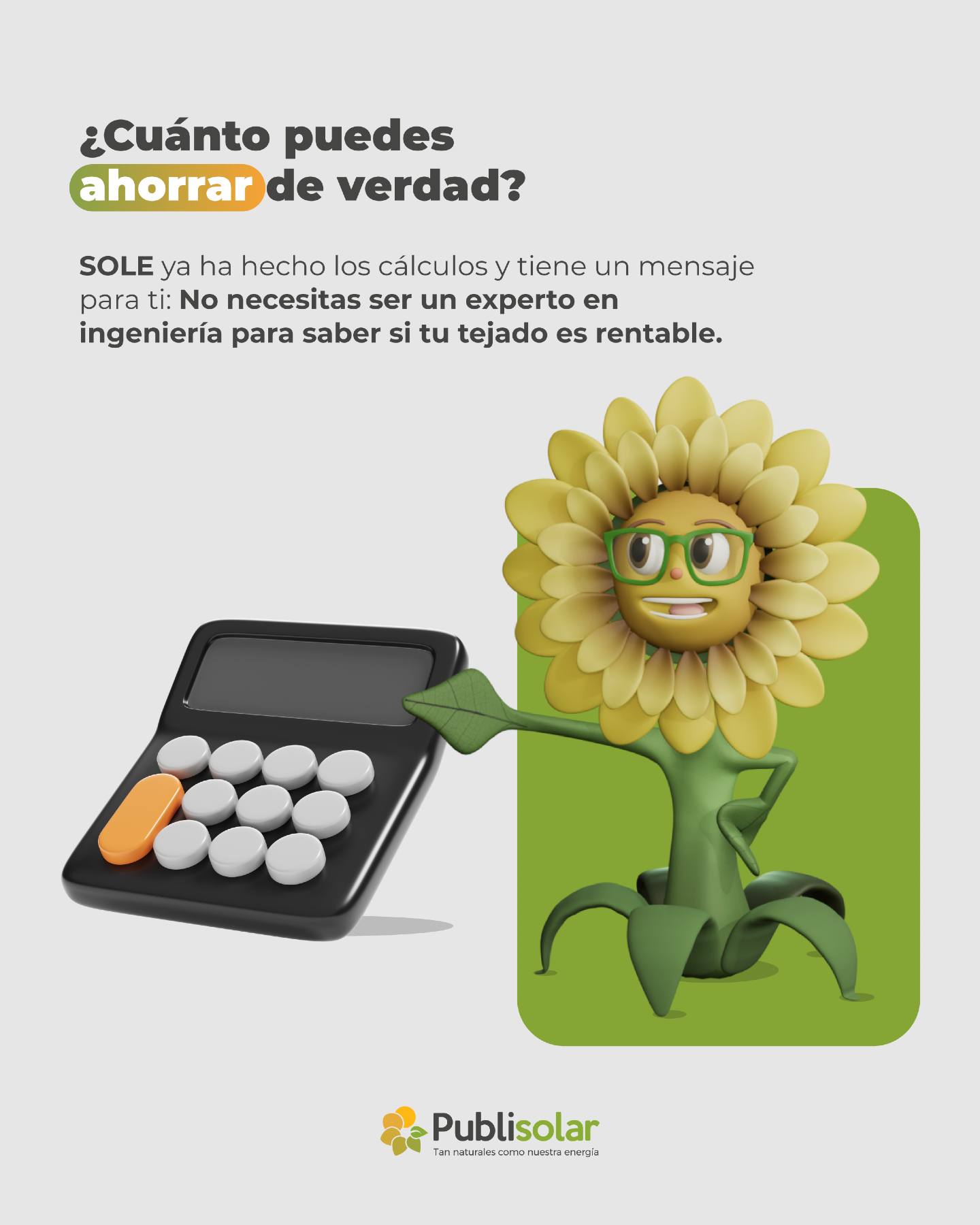 SOLE ya ha hecho los cálculos y tiene un mensaje para ti: no necesitas ser un experto en ingeniería para saber si tu tejado es rentable.
Ella ha volcado toda su inteligencia en nuestra Calculadora Solar para que, en solo 30 segundos, tengas la respuesta que buscas. Sin vueltas, sin tecnicismos y con la precisión que tu inversión merece. ⚡🔢
Porque la energía inteligente no es magia, es tener la información correcta en el momento justo. 💡
¿Qué dice SOLE de tu tejado? Descúbrelo ahora en el enlace de nuestra bio. 🔗📲