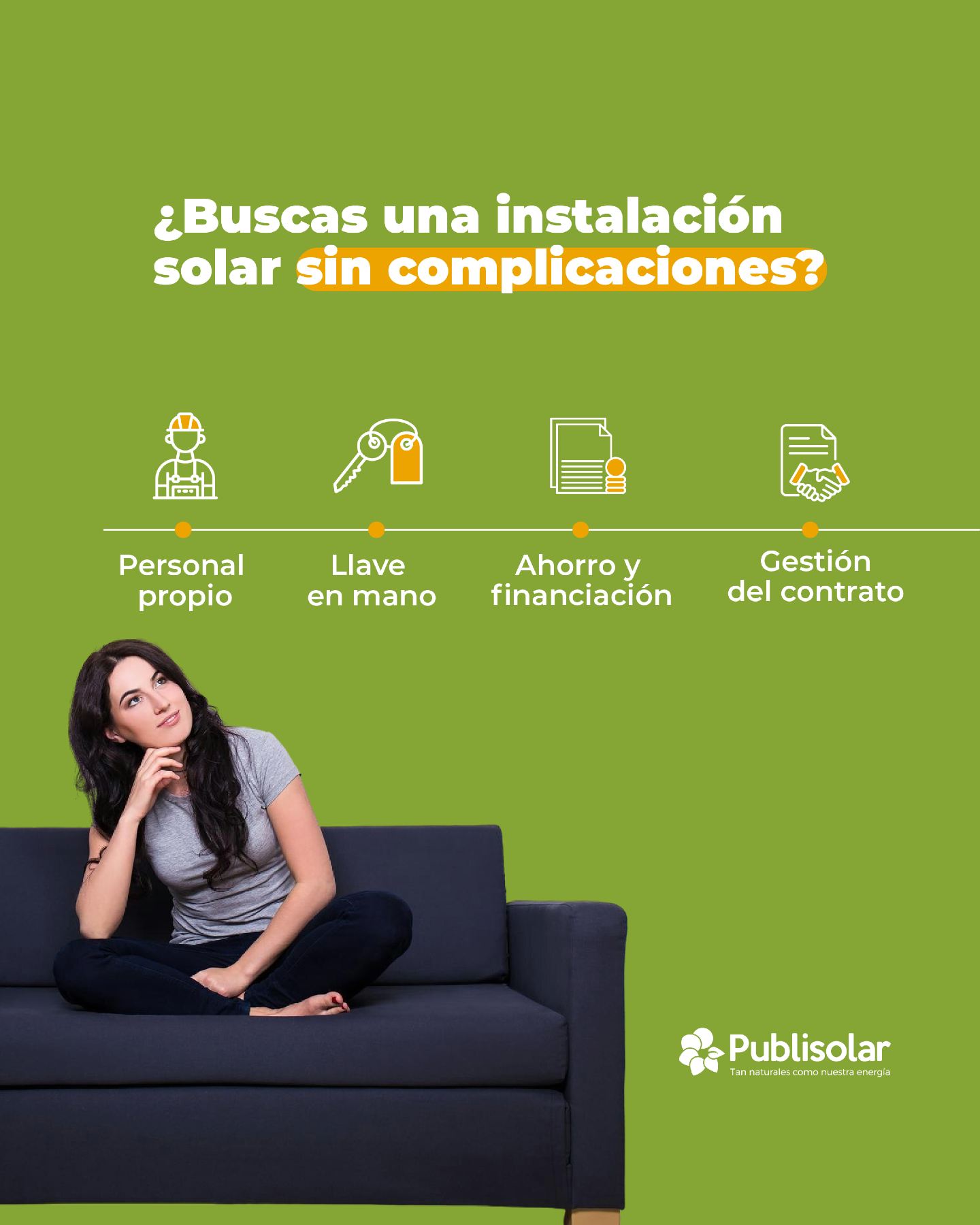 ¿Quieres instalar placas solares y contribuir a un mundo más sostenible? 🌍✨
Con Publisolar lo hacemos fácil:
🔹 Personal propio
🔹 Proyecto llave en mano
🔹 Financiación adaptada
🔹 Gestión de contrato eléctrico
🔹 Ahorro garantizado
Porque damos más que energía, damos confianza.