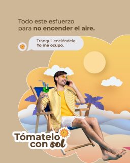 "Y mientras tú te inventas la playa en el salón, yo sigo aquí fuera, brillando como cada día. No vine a arruinarte el verano." 

No huyas del sol, hazle tu mejor aliado. ☀️

#TómateloConSol