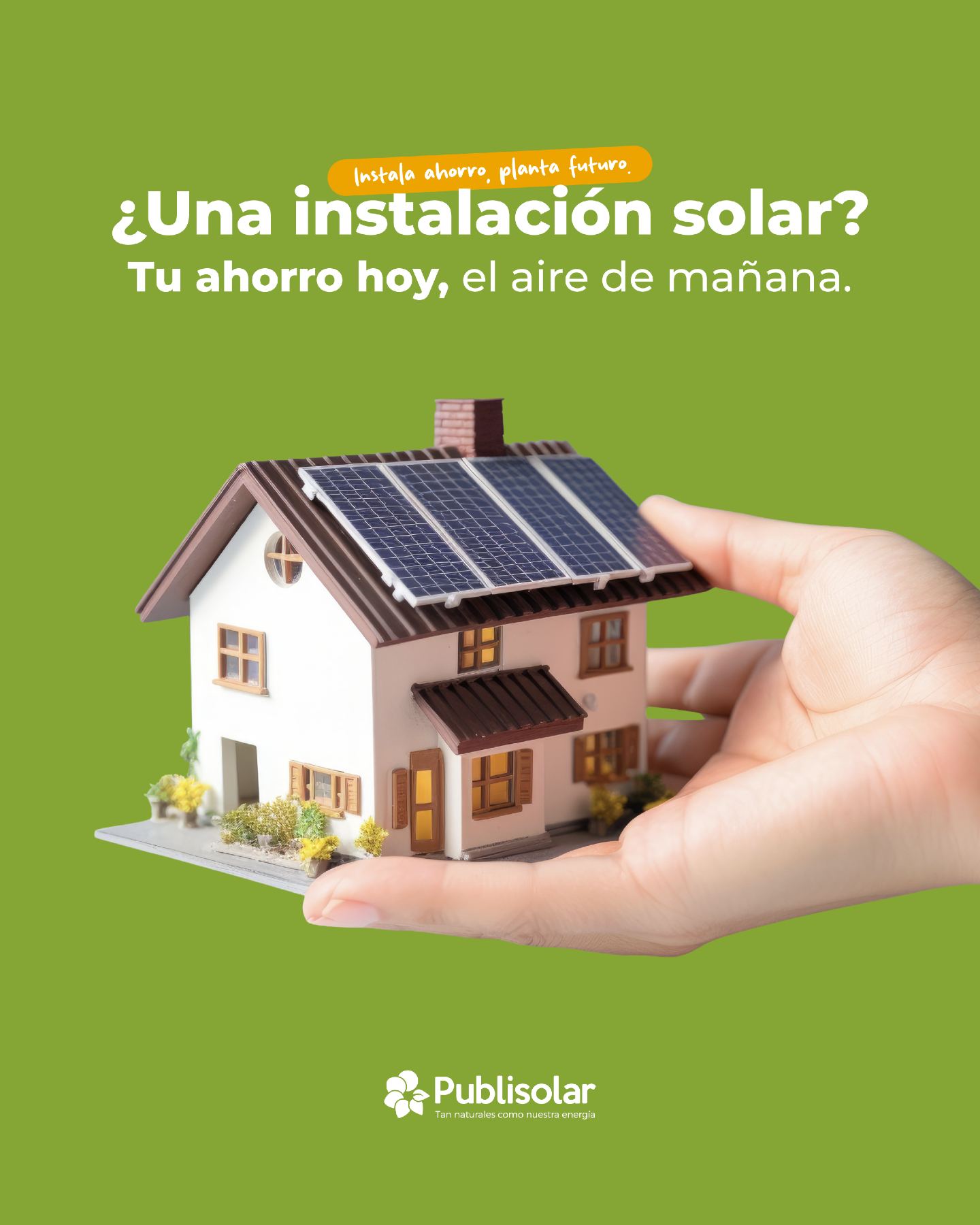Con una sola instalación solar en casa, evitas la emisión de más de 1 tonelada de CO₂ al año.

Para que te hagas una idea del impacto, es como si plantaras 50 árboles cada año 🌳

Mientras tú ahorras en tu factura, el planeta respira mejor. 😊