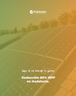 Andalucía, el sol está de tu parte (y Hacienda también). 🌴☀️

Si tienes una vivienda unifamiliar en Andalucía, este 2026 tienes la oportunidad perfecta para dar el salto al autoconsumo. Puedes conseguir hasta un 60% de deducción en el IRPF por la instalación de tus placas solares. ¡Un impulso financiero brutal!

¿Lo mejor de todo? Que no vas a tener que pelearte con el papeleo. En Publisolar activamos nuestra gestión 360º y nos encargamos de absolutamente todo por ti:

📊 Estudio personalizado gratuito adaptado al consumo real de tu hogar. 👷‍♂️ Instalación premium ejecutada al detalle por nuestro equipo técnico propio. 📑 Tramitación de certificados y deducciones para que no muevas un dedo. 🛠️ Derecho a mantenimiento profesional para blindar tu producción durante años.

Pon tu tejado en modo ON de ahorro y tu mente en modo OFF de burocracia. 🏖️✨

👇 ¿Quieres saber cuánto ahorrarías en tu declaración? Escribe "ANDALUCÍA" en comentarios y preparamos tus números.

#Publisolar #AutoconsumoAndalucía #DeducciónIRPF #ViviendaUnifamiliar #ModoOFF #AhorroLuz #EficienciaEnergética